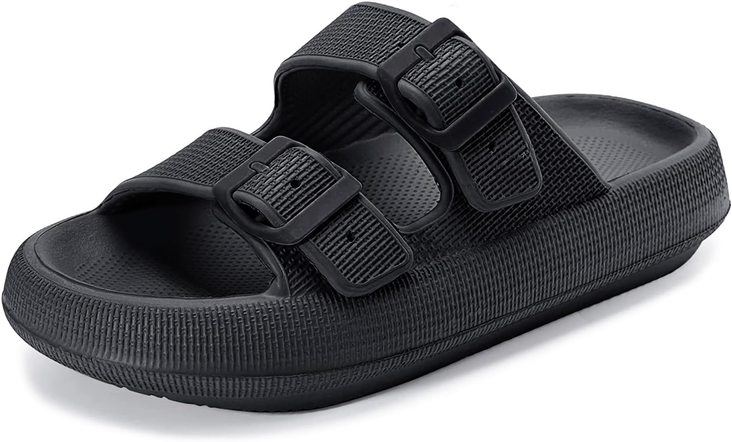 Sandals for WoMen's and Men's - Pillow Slippers - Double Buckle Adjustable Slides - EVA Flat Sandals
