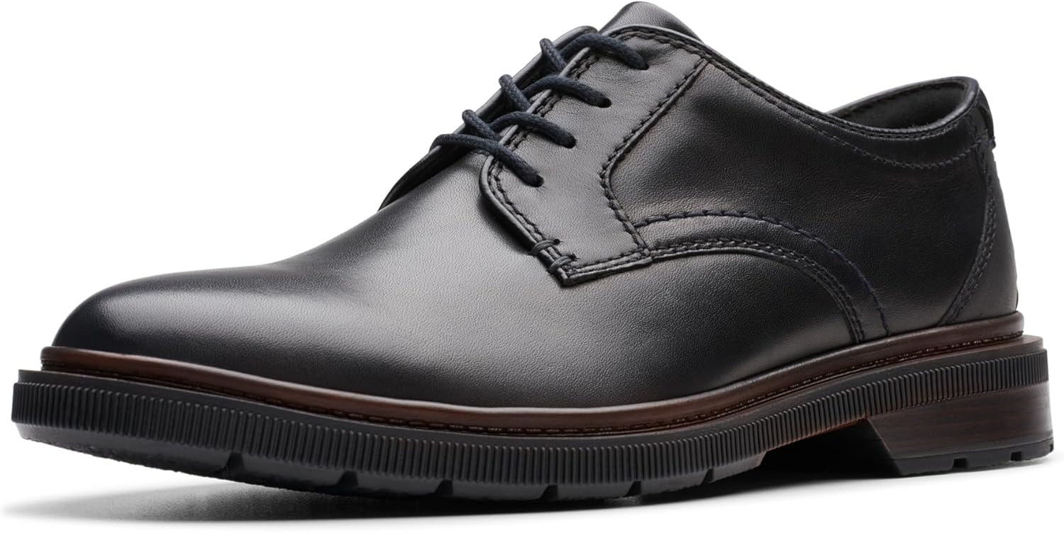 Formal Shoe for Men's - Leather Upper with Man-Made Lining, Snipped Toe, and Blind Eyelets