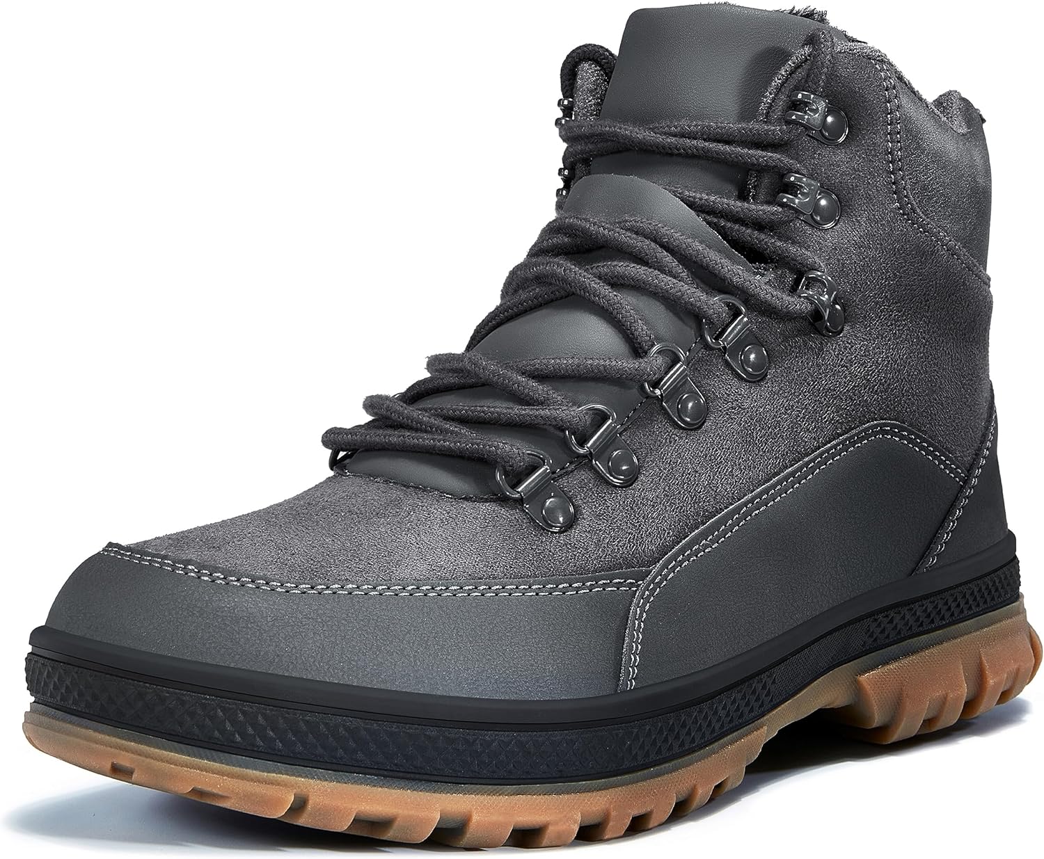 Men's's Winter Snow Boots Rugged Suede Leather Cold Weather Warm Chelsea Outdoor Boots